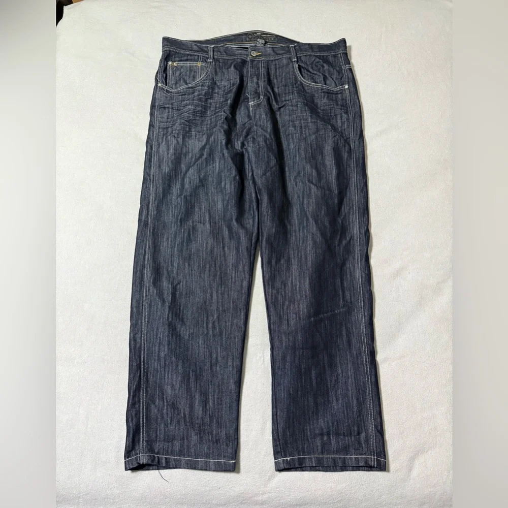 Y2K South Pole Jeans Mens 43x32 Blue‎ Dark Wash Denim Baggy Fit Gold Tab